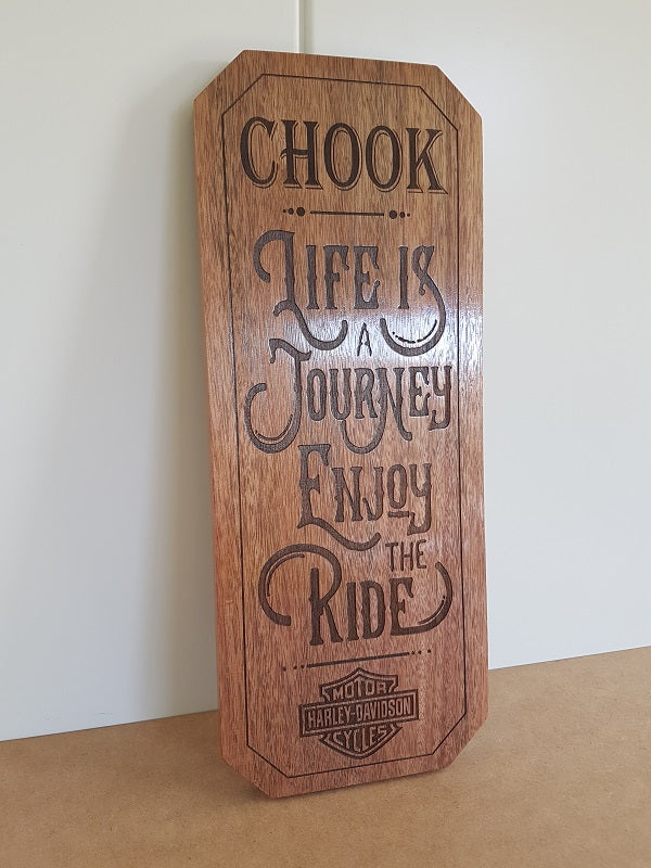 Wooden Sign - Life is a Journey Enjoy the Ride