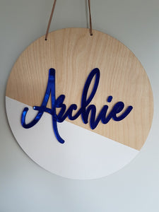Round  - 3D One Name Mirror Nordic Design