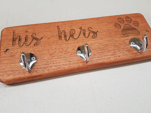 His Hers Paws Key and Leash Holder