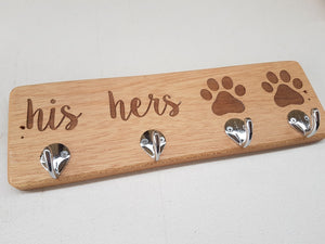 His Hers Paws Key and Leash Holder