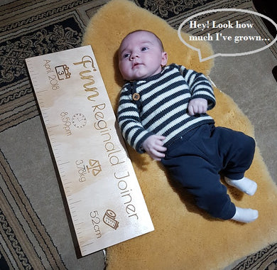 Birth Details - Wooden Ruler Sign