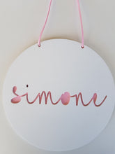 Round - Scripted cut out name with coloured backing