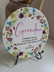 Wall Decor / Shelf Plaque Round Personalised Sign