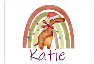Placemat  -  Christmas Dinosaurs - Personalised